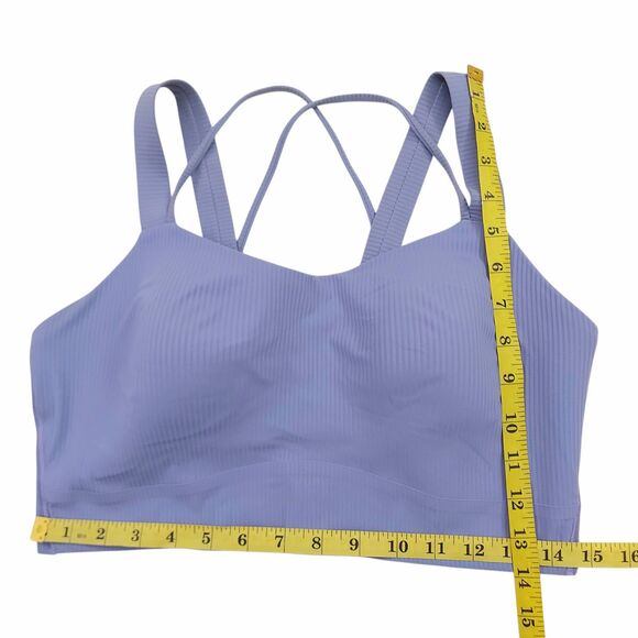 Lululemon Ribbed Bra Womens 10/12 Lilac Like a Cloud Longline D/DD Cup Yoga - Picture 12 of 12